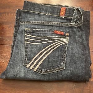 7 For All Mankind Wide Leg Trouser Mid Rise Size 27